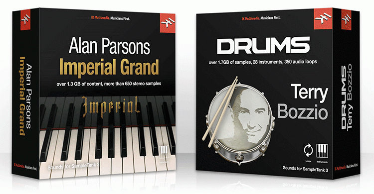 IK Multimedia releases Alan Parsons Imperial Grand and Terry Bozzio Drums sound libraries for SampleTank 3