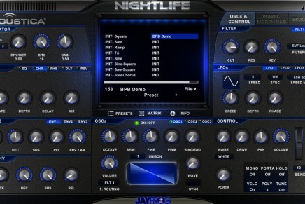 Acoustica releases free Nightlife Virtual Synthesizer